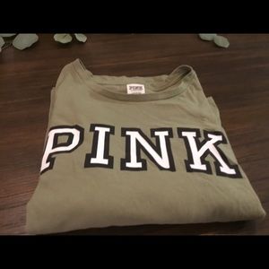 PINK Army Green Long Sleeve T-Shirt